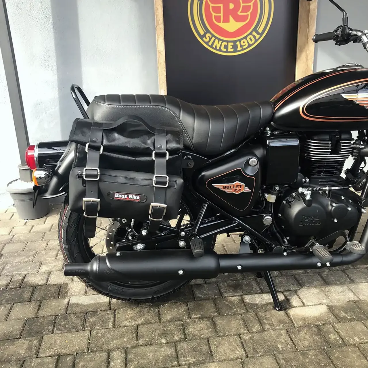 Borse laterali per Royal Enfield Bullet 350, coppia di borse CAMION in Cuoio - immagine 3