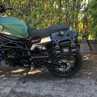 Borsa laterale per Benelli Leoncino 800 Trail, borsa singola CAMION in Cuoio