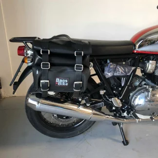 Panniers for Royal Enfield Interceptor Continental, pair of CAMION in Leather side bags