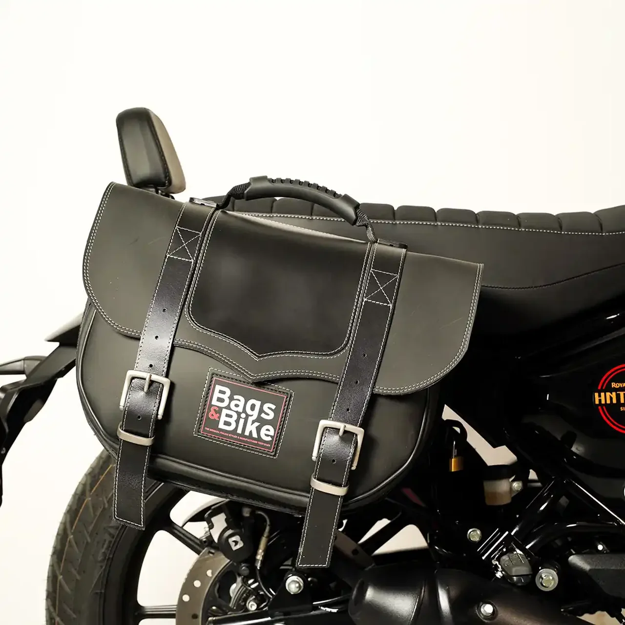 Panniers for Royal Enfield Hunter 350, pair of CLASSIC in Black side bags - Image 2