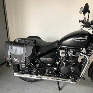 Panniers for Royal Enfield Meteor 350, pair of CLASSIC in Black side bags
