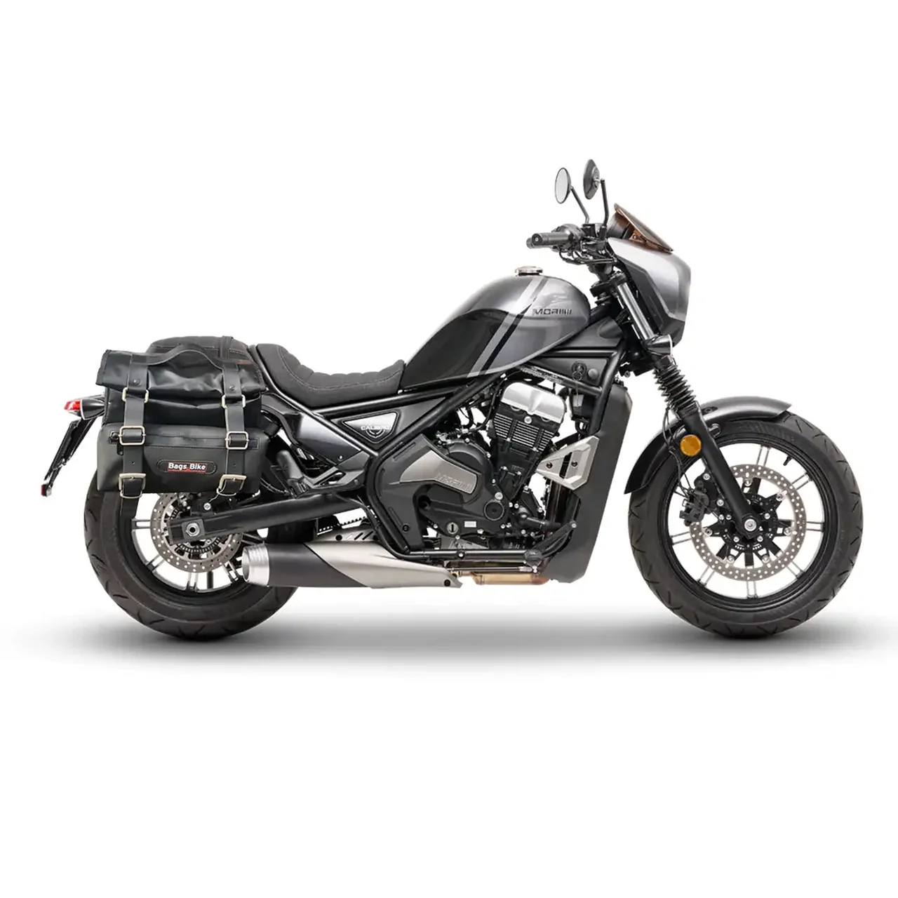 Borse laterali per Calibro Moto Morini, coppia di borse CAMION in Cuoio - immagine 2