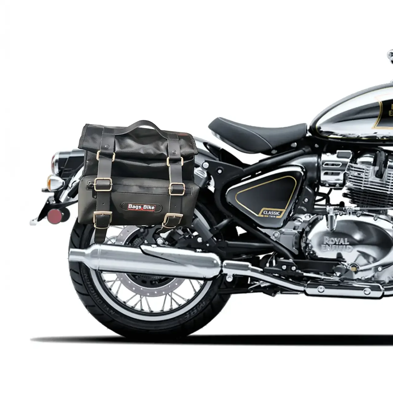 Borse laterali per Royal Enfield Classic 650, coppia di borse CAMION in Cuoio - immagine 3