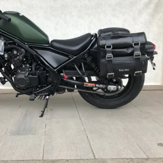 Panniers for Honda Rebel 500, pair of CAMION in Leather side bags