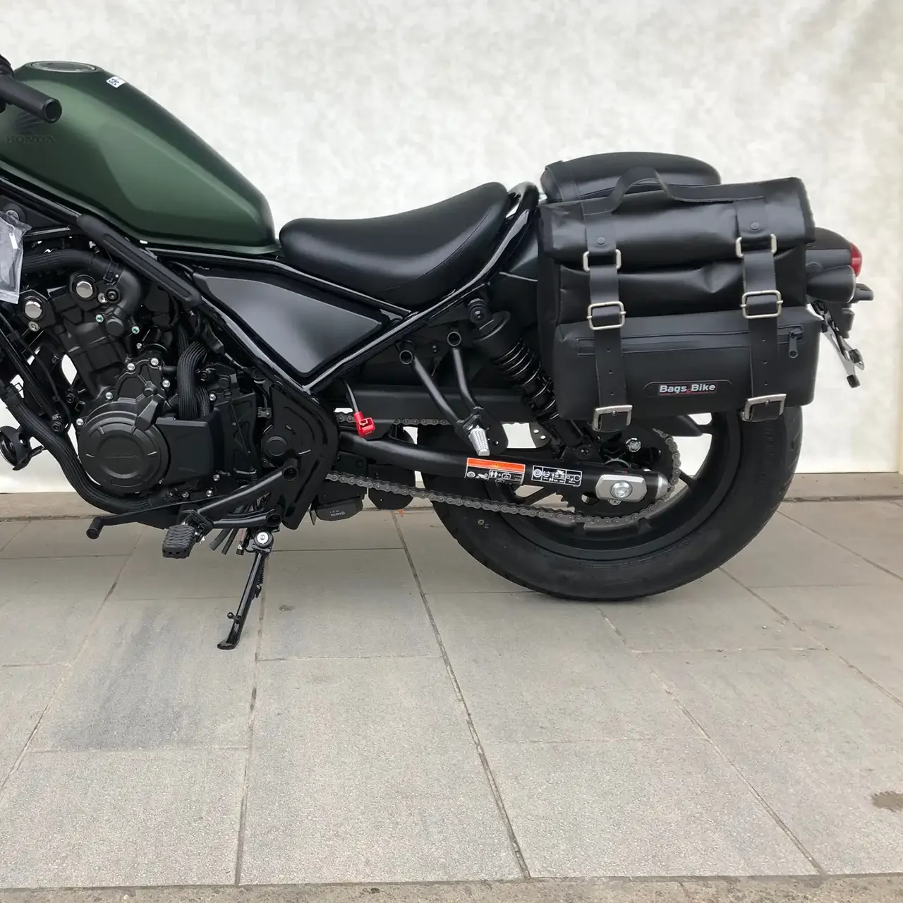 Panniers for Honda Rebel 500, pair of CAMION in Leather side bags