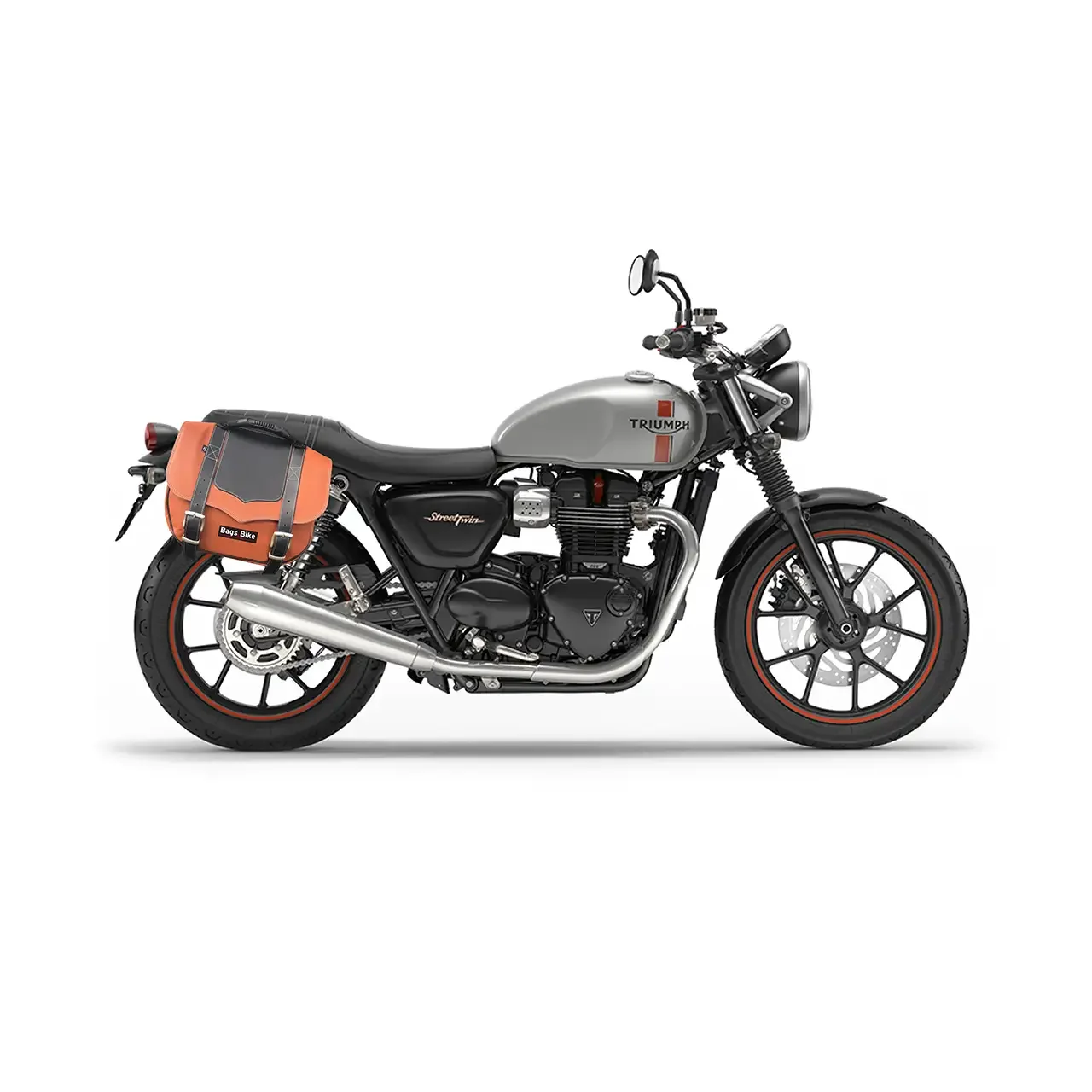 Panniers for Triumph Street Twin 900, pair of CLASSIC in Leather and Black side bags - Image 2