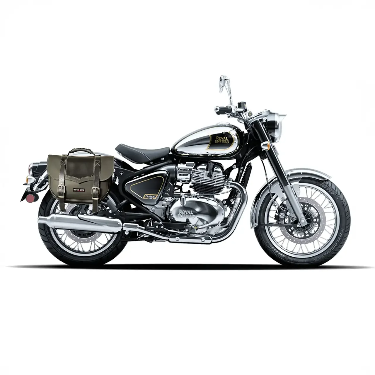 Panniers for Royal Enfield Classic 650, pair of CLASSIC in Black side bags - Image 2