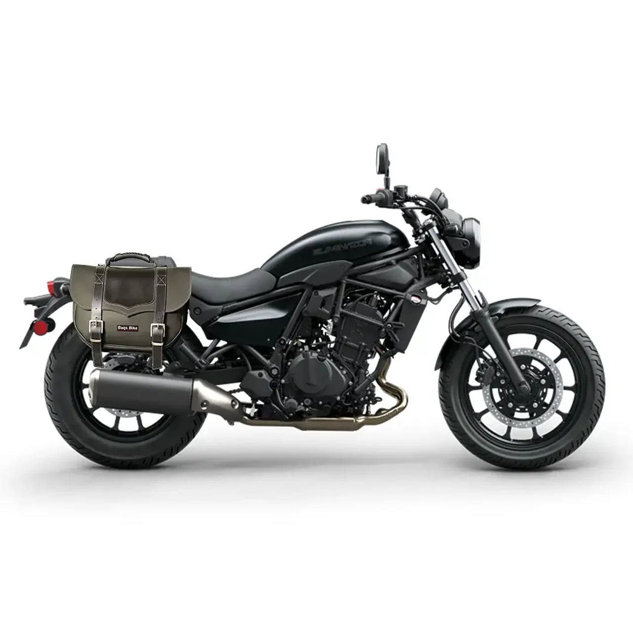 Panniers for Kawasaki Eliminator, pair of CLASSIC in Black side bags - Image 2