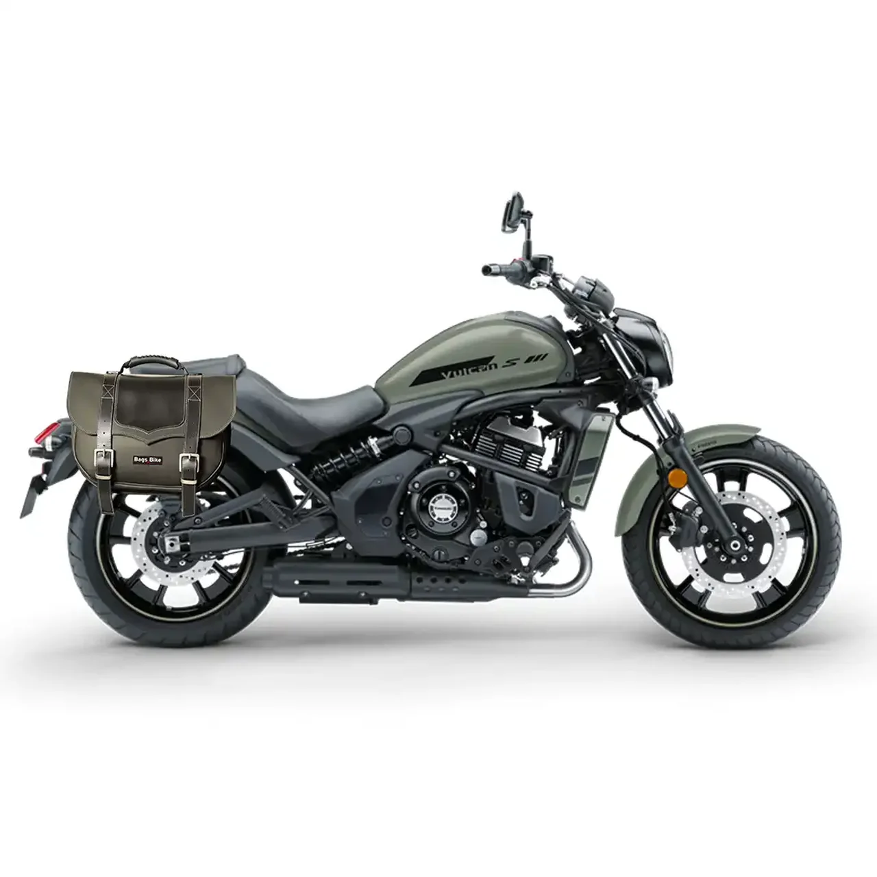 Panniers for Kawasaki Vulcan 650, pair of CLASSIC in Black side bags - Image 2