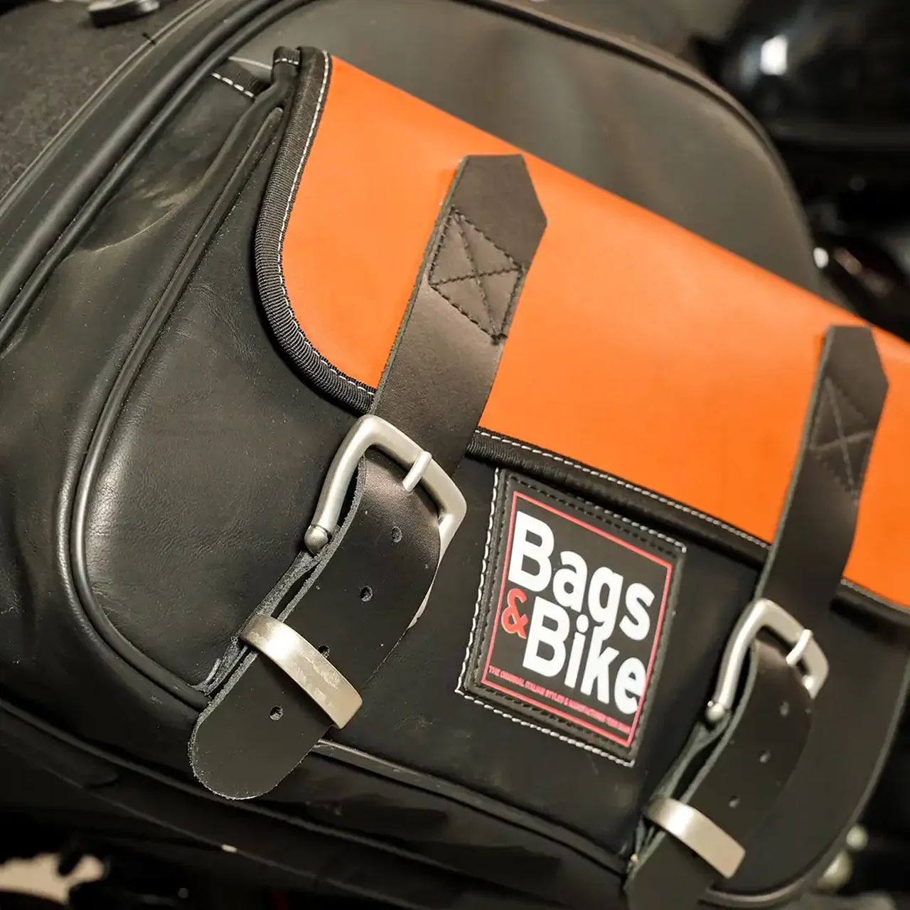 Panniers for Royal Enfield Hunter 350, pair of EXPLORER in Black and Leather side bags - Image 3