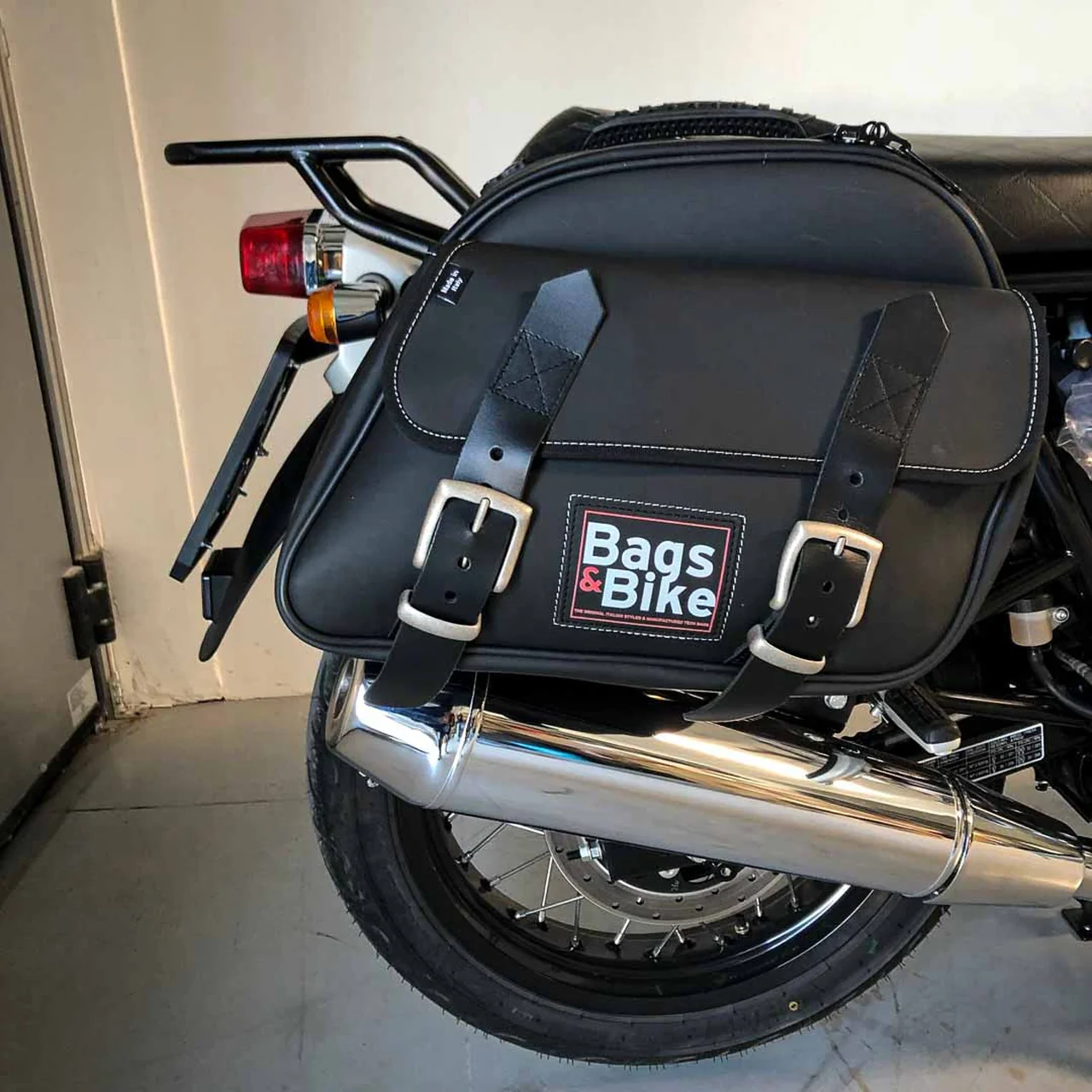 Panniers for Royal Enfield Interceptor Continental, pair of EXPLORER in Black side bags - Image 4