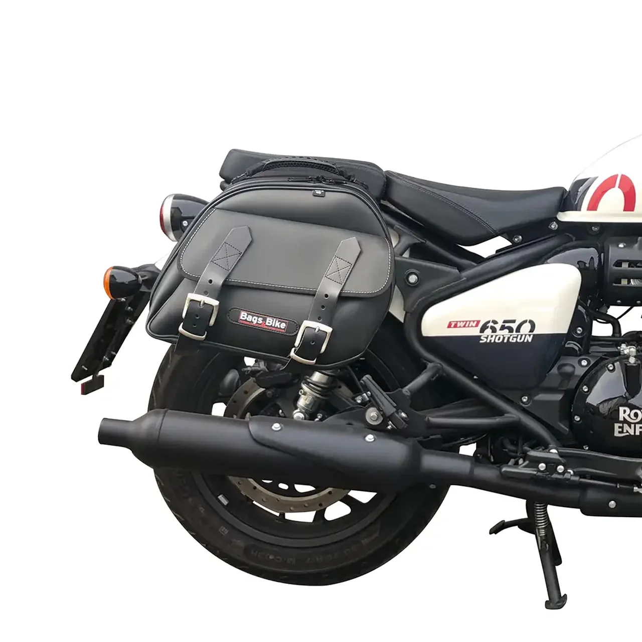 Panniers for Royal Enfield Shotgun, pair of EXPLORER in Black side bags - Image 2