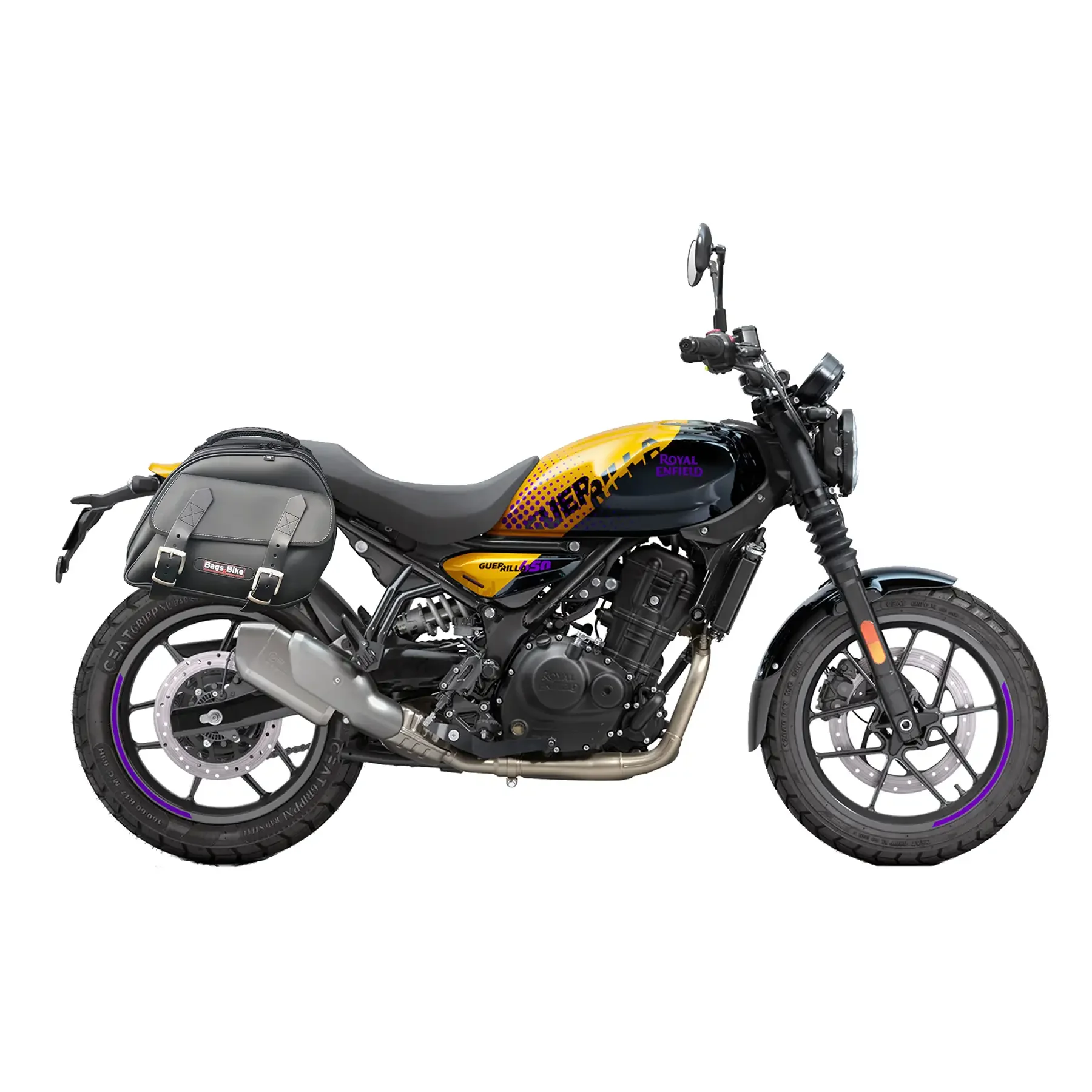 Panniers for Royal Enfield Guerrilla, pair of EXPLORER in Black side bags - Image 2