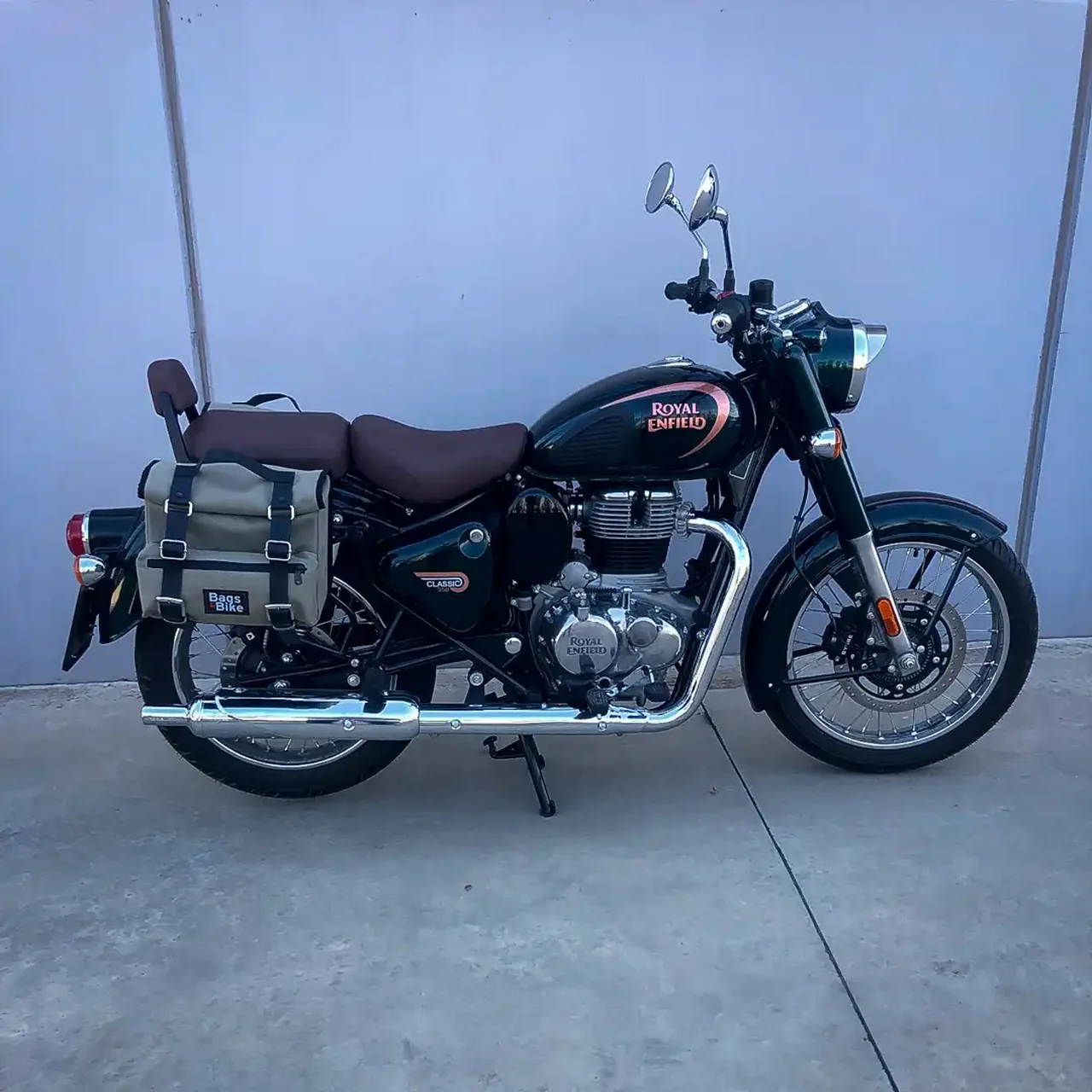 Panniers for Royal Enfield Classic 350, pair of SAHARA in Gray side bags - Image 4