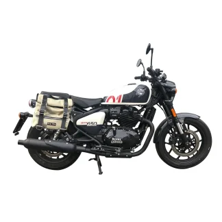 Panniers for Royal Enfield Shotgun, pair of SAHARA in Gray side bags