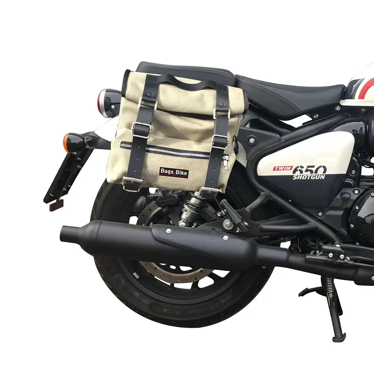 Panniers for Royal Enfield Shotgun, pair of SAHARA in Gray side bags - Image 2