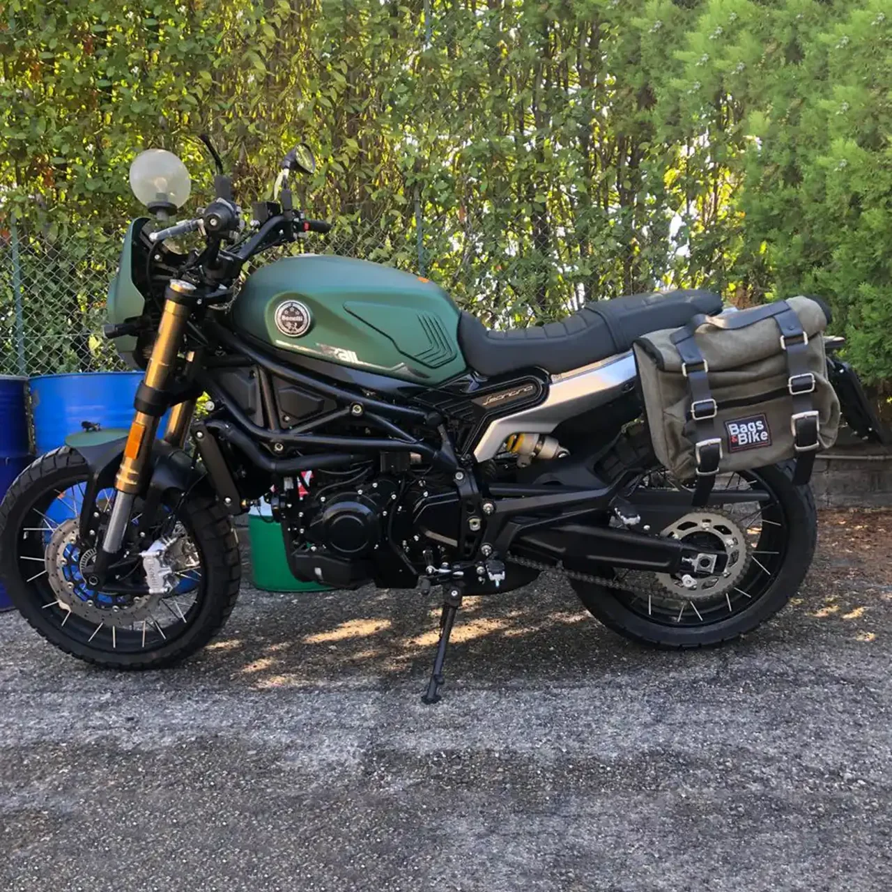 Borsa laterale per Benelli Leoncino 800 Trail, borsa singola SAHARA in Verde - immagine 4