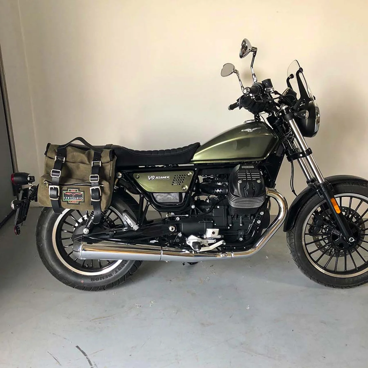 Borse laterali per Moto Guzzi Roamer, coppia di borse SAHARA in Verde - immagine 4