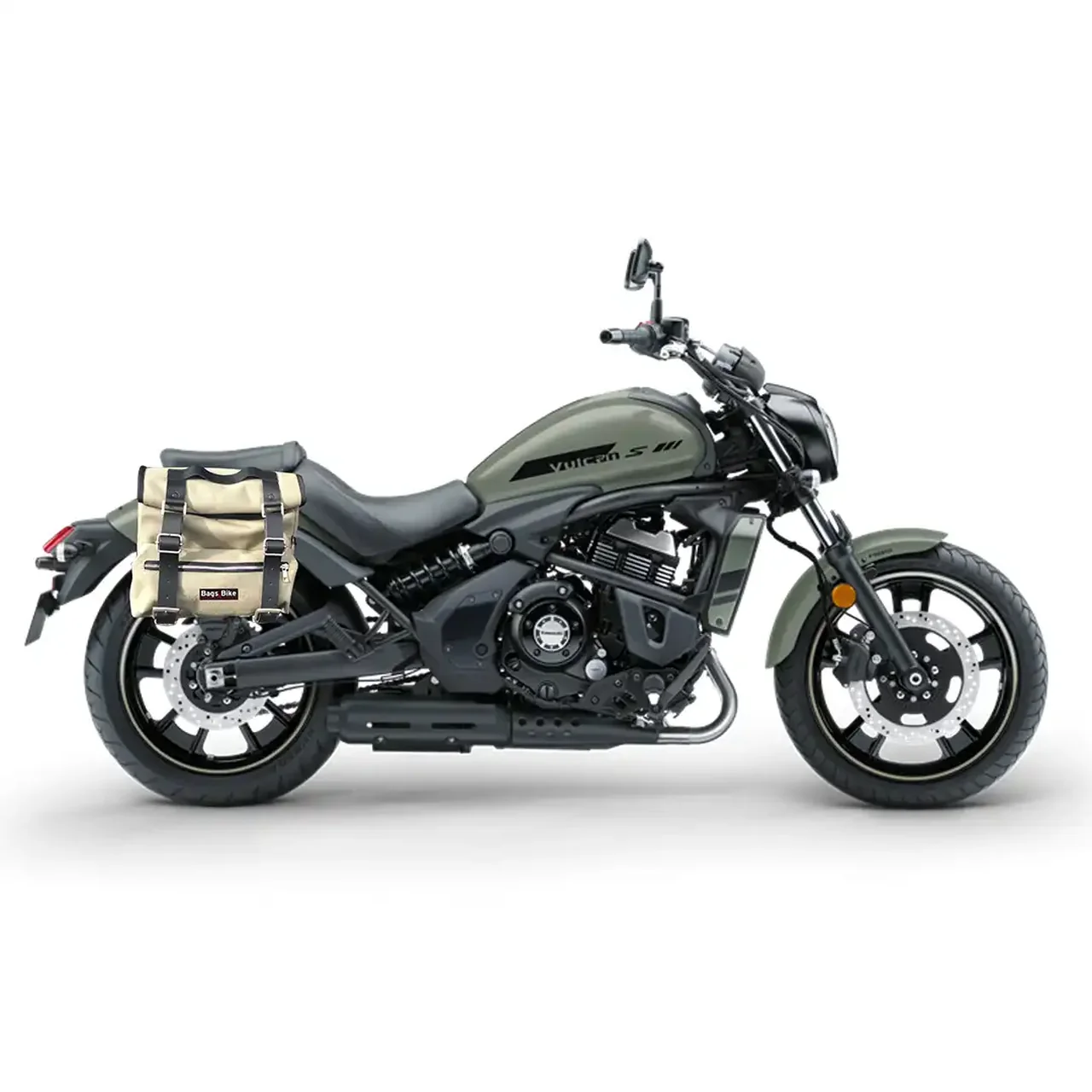 Panniers for Kawasaki Vulcan 650, pair of SAHARA in Gray side bags - Image 2