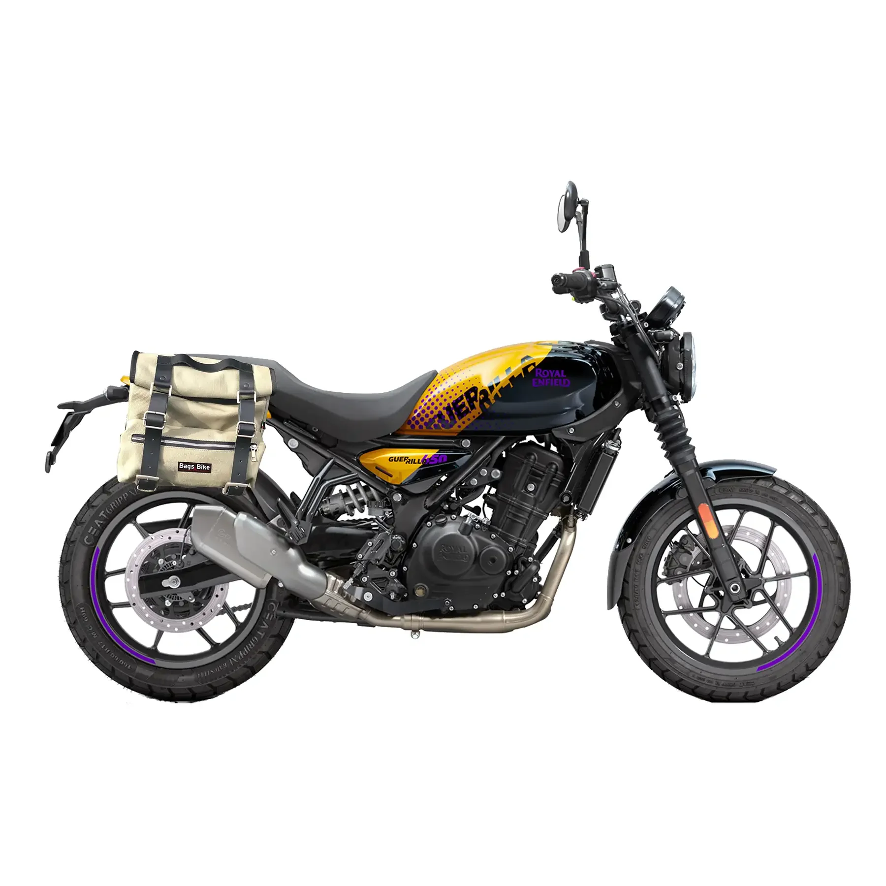 Panniers for Royal Enfield Guerrilla, pair of SAHARA in Gray side bags - Image 2