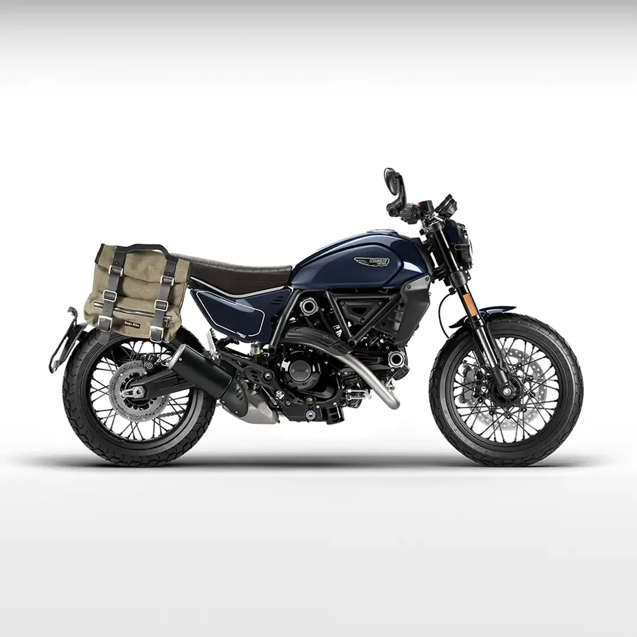 Borse laterali per Ducati Scrambler 800 2024, coppia di borse SAHARA in Verde