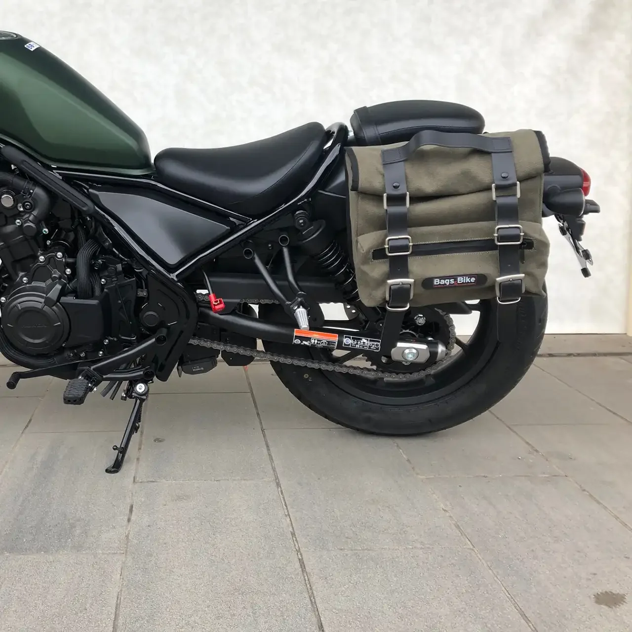Panniers for Honda Rebel 500, pair of SAHARA in Green side bags - Image 3
