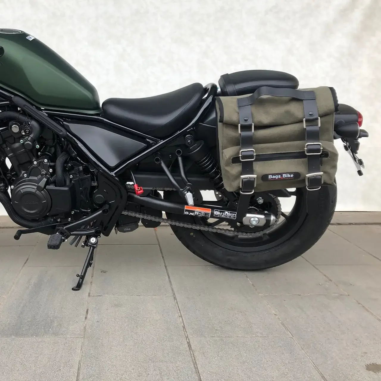 Panniers for Honda Rebel 500, pair of SAHARA in Green side bags - Image 4